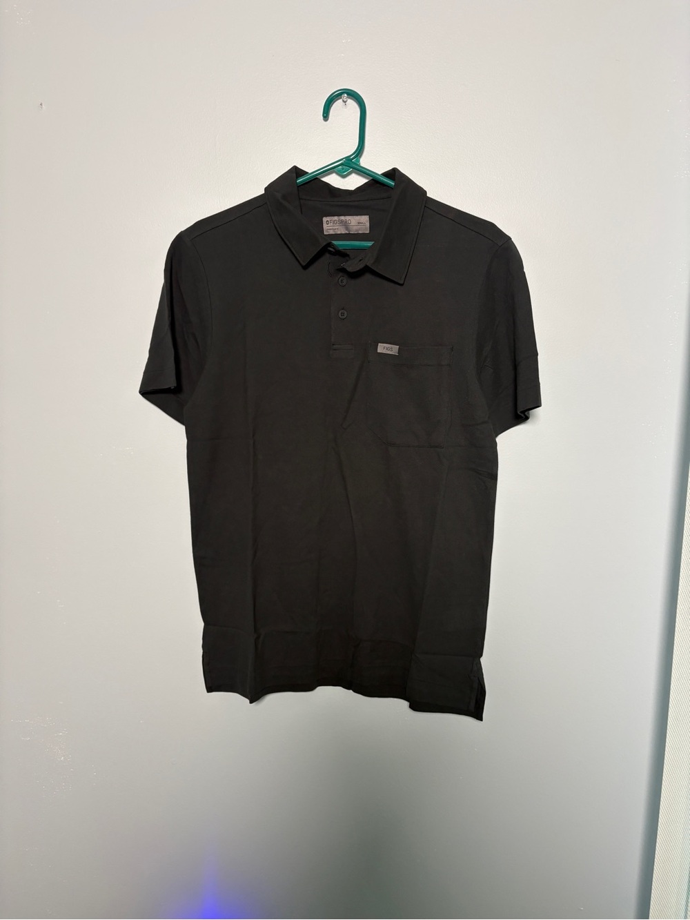 Figs Men's Black Short-Sleeve Polo